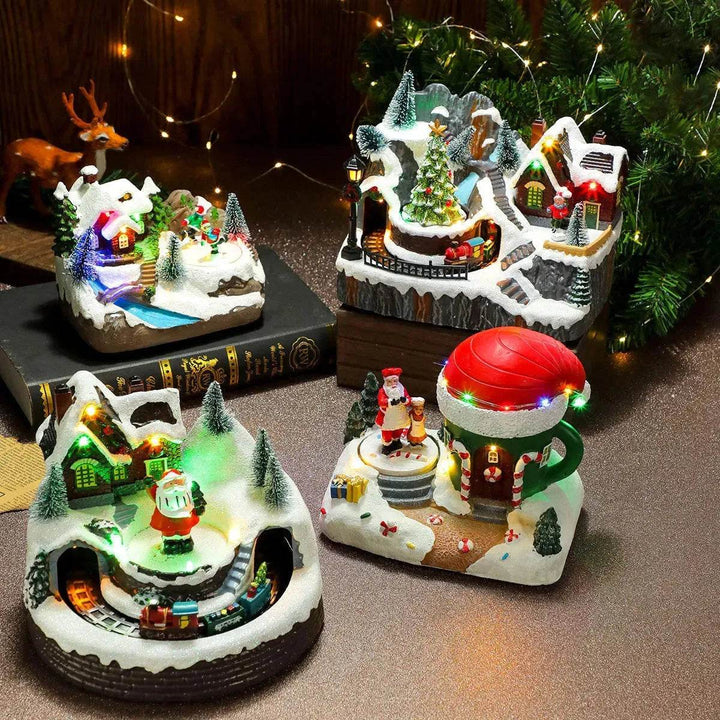 BowLift | Christmas Rotating Resin Luminous Music Box Ornaments