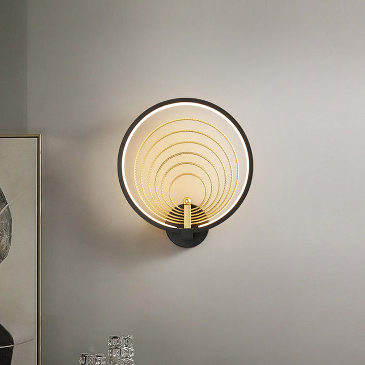 BowLift | Bedroom LED Wall Light Black/White Nightstand Wall Light with Halo Ring Acrylic Shade