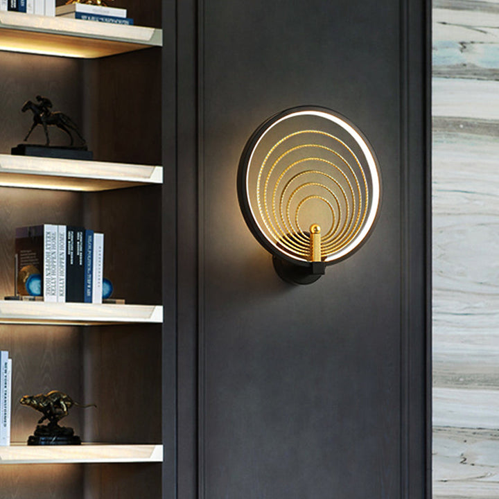 BowLift | Bedroom LED Wall Light Black/White Nightstand Wall Light with Halo Ring Acrylic Shade