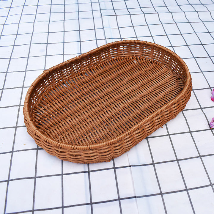 Handcrafted Oval Wicker Serving Basket Bowlift