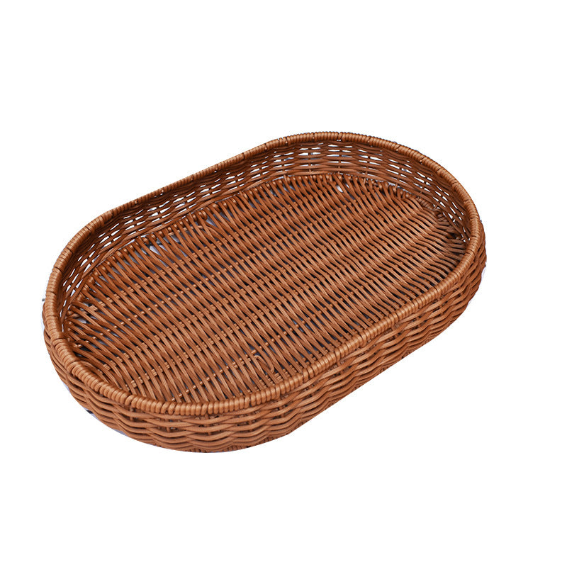 Handcrafted Oval Wicker Serving Basket Bowlift