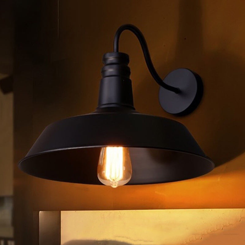 BowLift | Single Bulb Wall Lamp Vintage Pot Cover Iron Wall Mounted Lamp for Restaurant