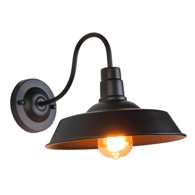 BowLift | Single Bulb Wall Lamp Vintage Pot Cover Iron Wall Mounted Lamp for Restaurant