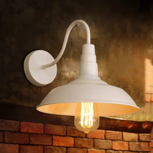 BowLift | Single Bulb Wall Lamp Vintage Pot Cover Iron Wall Mounted Lamp for Restaurant