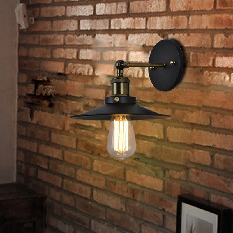 BowLift | Iron conical shade wall lamp simplicity restaurant wall lamp in black