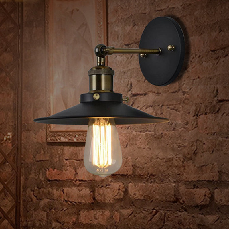 BowLift | Iron conical shade wall lamp simplicity restaurant wall lamp in black