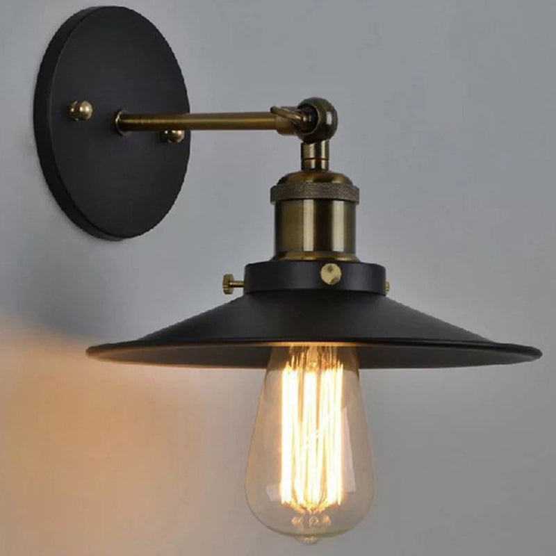 BowLift | Iron conical shade wall lamp simplicity restaurant wall lamp in black