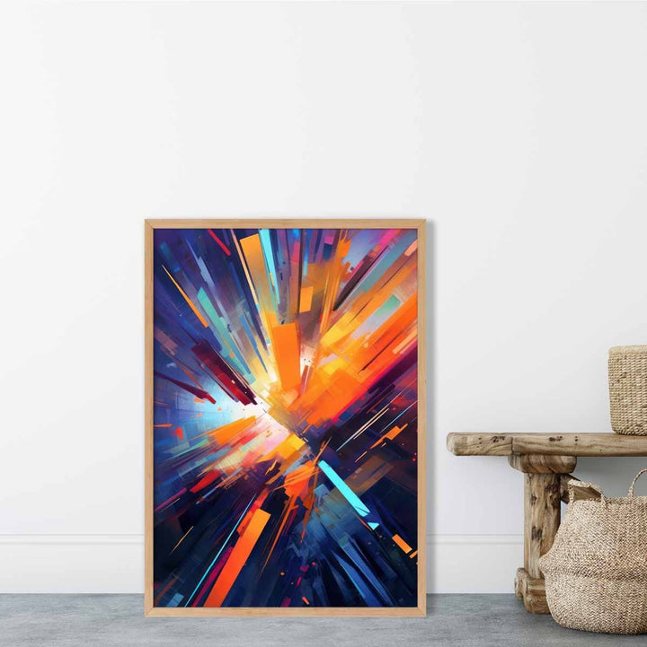 Colorful Abstract Shapes Art Print Blue Orange and Red No. 1 | Bowlift