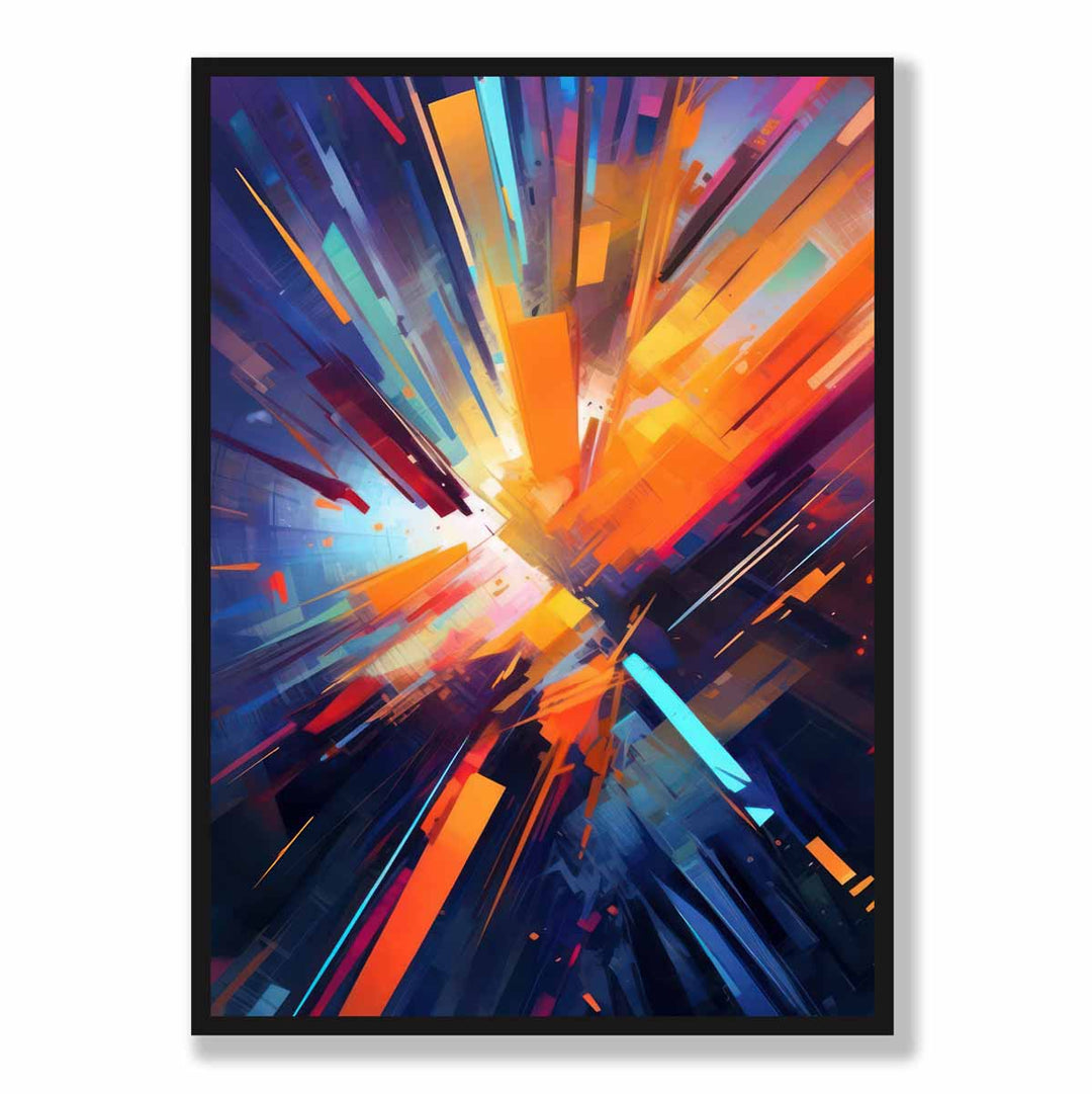 Colorful Abstract Shapes Art Print Blue Orange and Red No. 1 | Bowlift