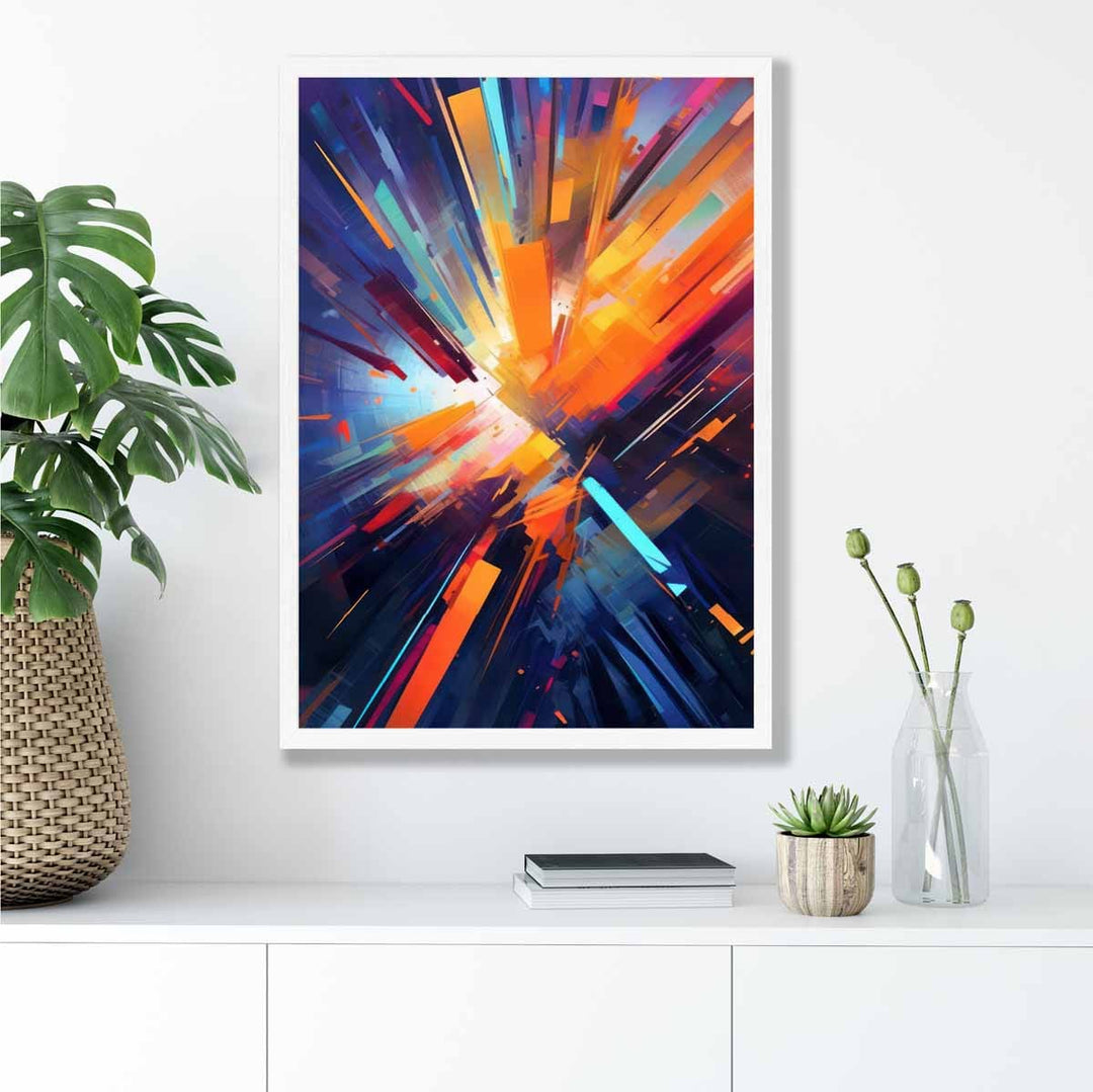 Colorful Abstract Shapes Art Print Blue Orange and Red No. 1 | Bowlift