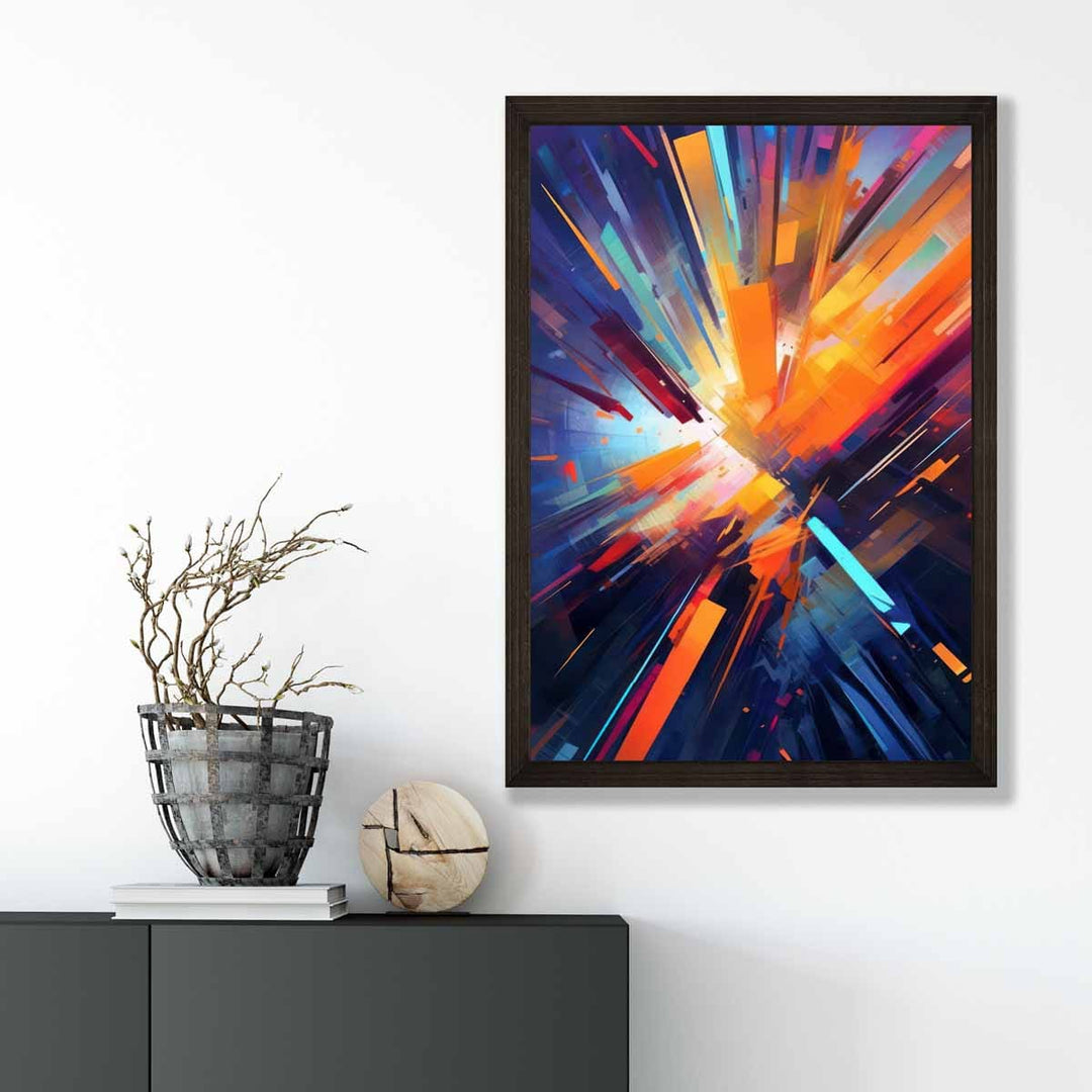 Colorful Abstract Shapes Art Print Blue Orange and Red No. 1 | Bowlift