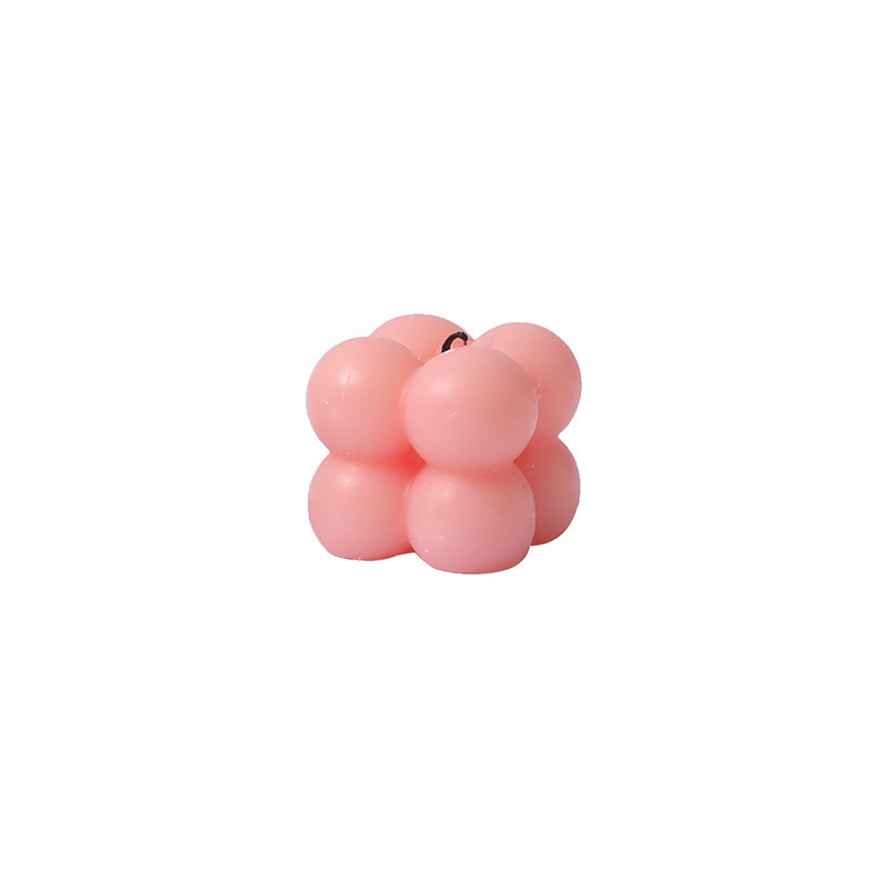 Geometric Bubble-Cube Sculptural Tabletop Wax Candle