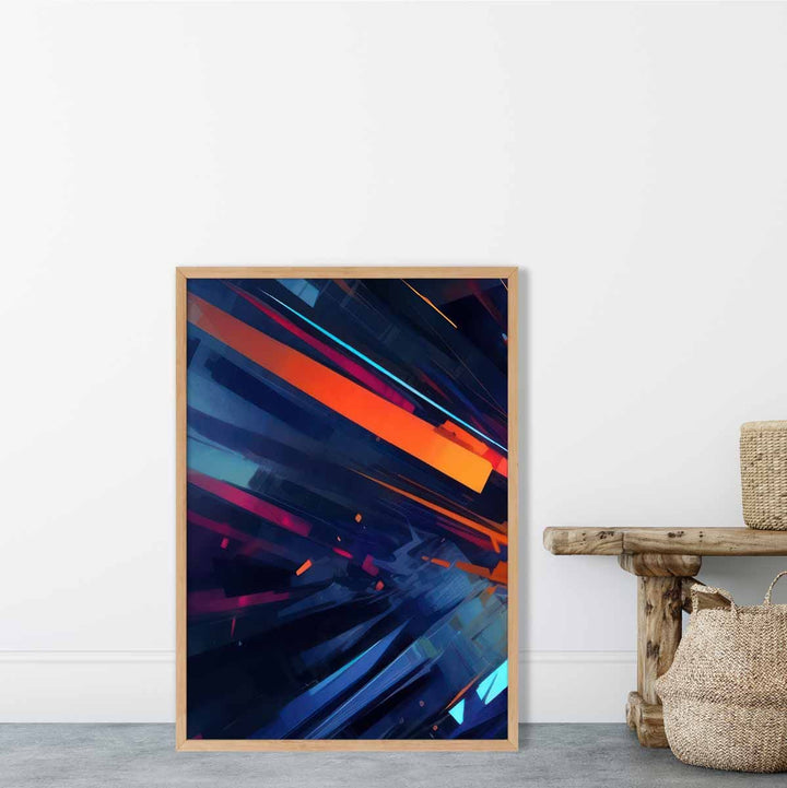 Abstract Shapes Art Print Blue Orange and Red No. 2 | Bowlift