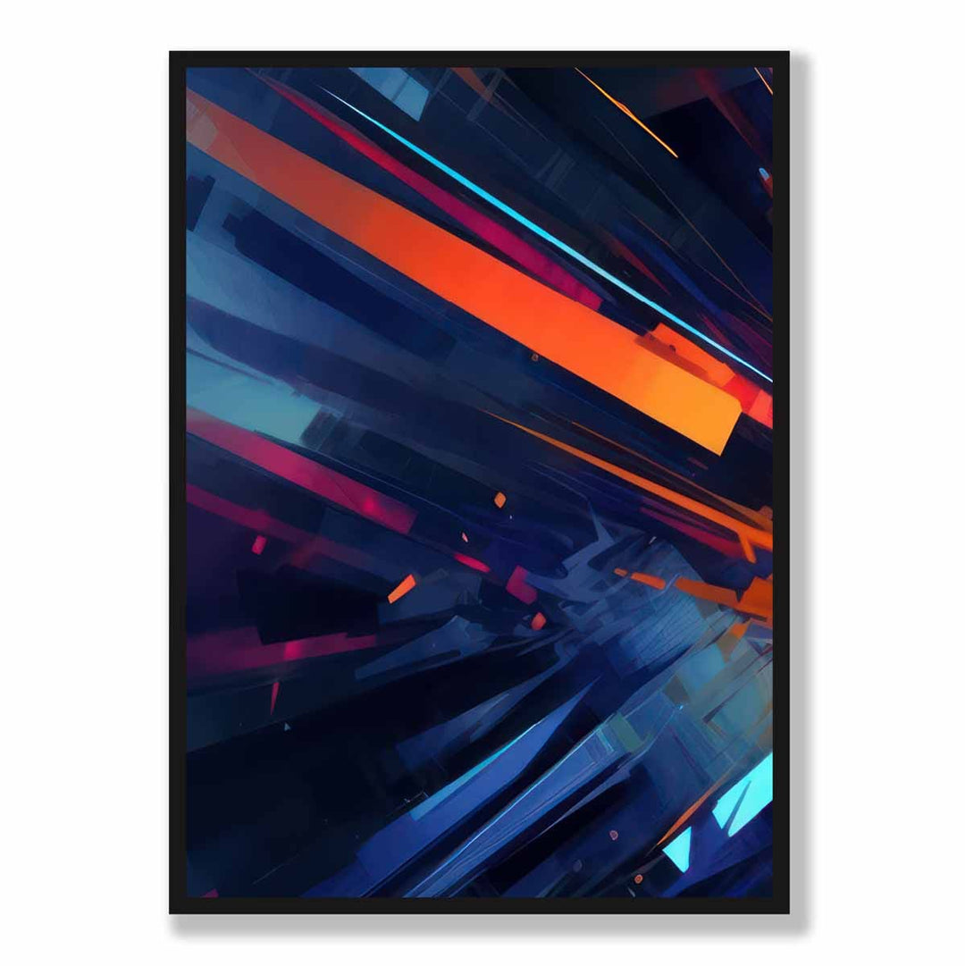 Abstract Shapes Art Print Blue Orange and Red No. 2 | Bowlift