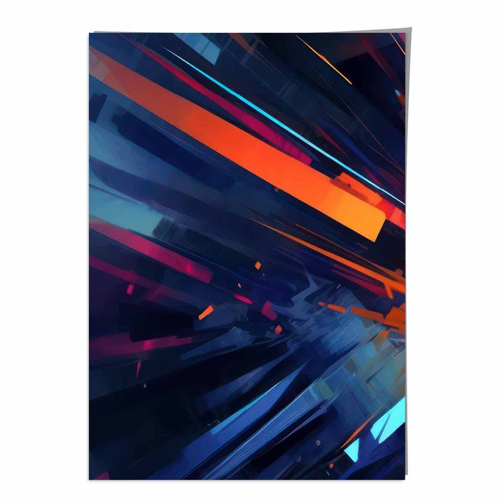 Abstract Shapes Art Print Blue Orange and Red No. 2 | Bowlift