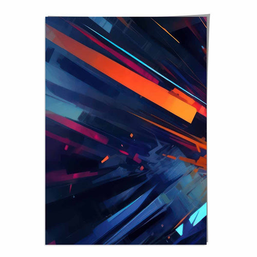 Abstract Shapes Art Print Blue Orange and Red No. 2 | Bowlift