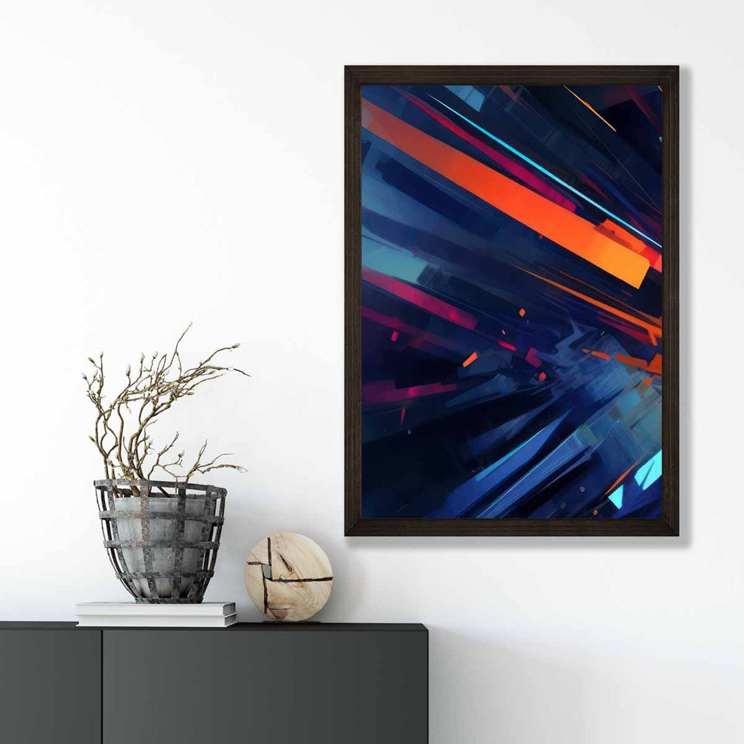 Abstract Shapes Art Print Blue Orange and Red No. 2 | Bowlift