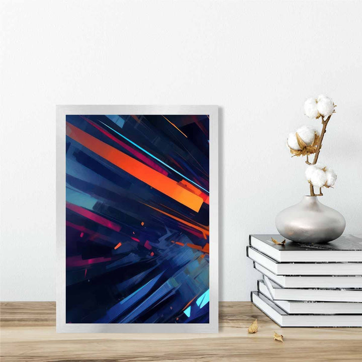 Abstract Shapes Art Print Blue Orange and Red No. 2 | Bowlift