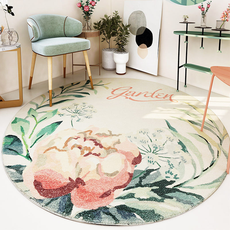 BowLift | Cute Kids Room Carpet Multi color Plant Printed Area Rug Polyester Non-Slip Rug Machine Washable Carpet