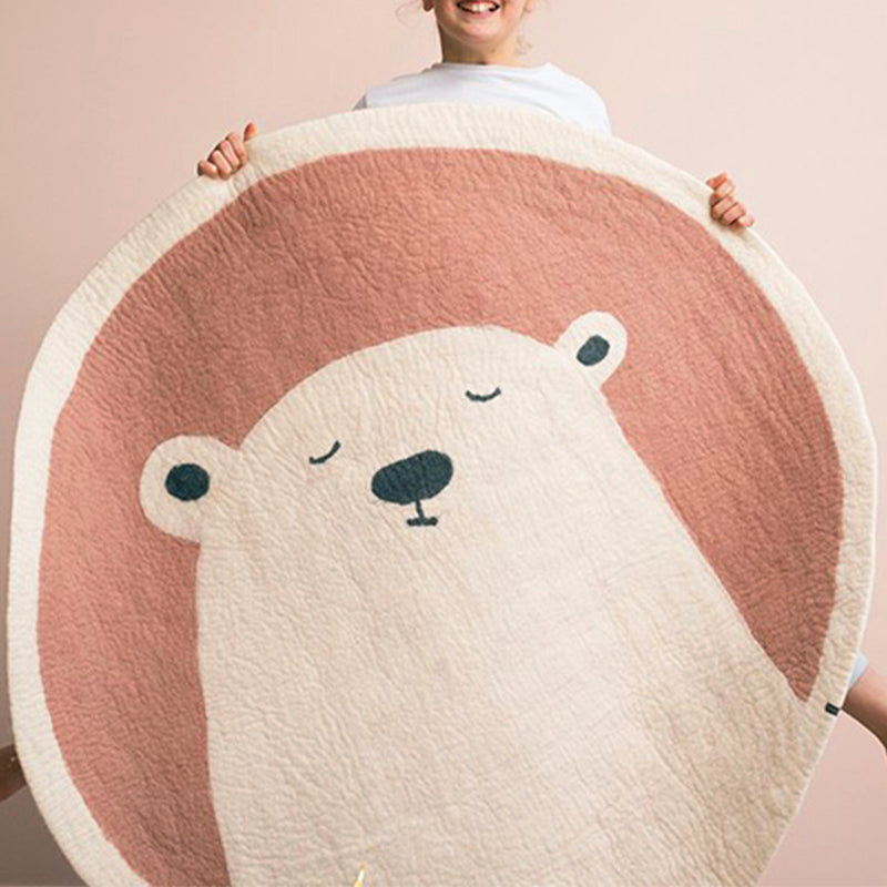 BowLift | Multi-colored Kids Room Carpet Relaxing Animal Print Area Rug Cotton Blend Non-Slip Back Indoor Rug