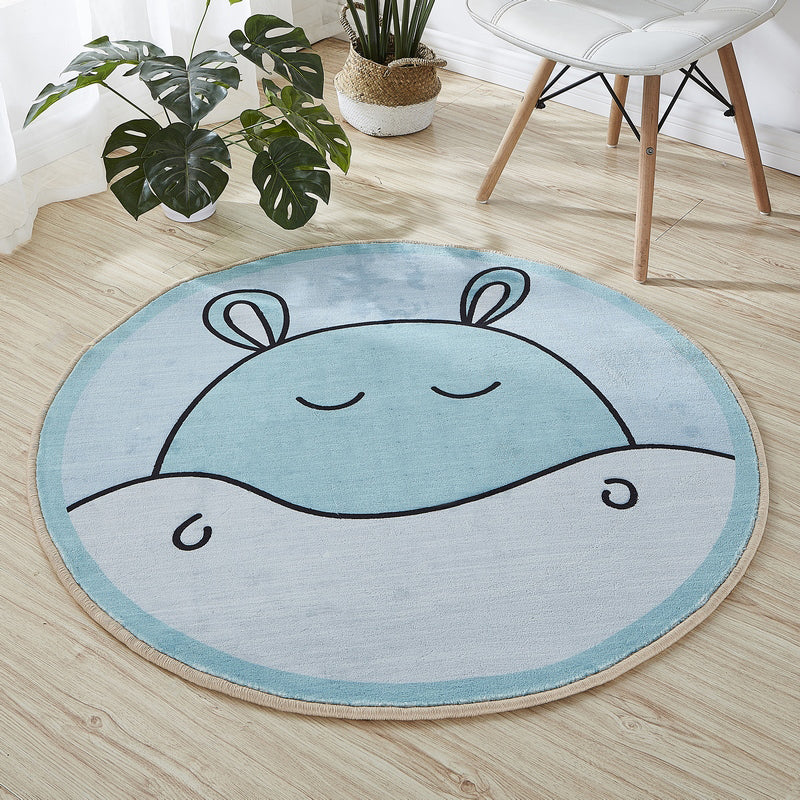 BowLift | Beautiful Cartoon Printed Rug Multicolor Cotton Blend Indoor Rug Non-Slip Back Easy Care Rug with Border for the Room