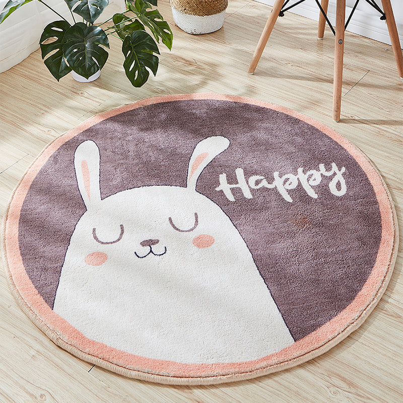 BowLift | Beautiful Cartoon Printed Rug Multicolor Cotton Blend Indoor Rug Non-Slip Back Easy Care Rug with Border for the Room