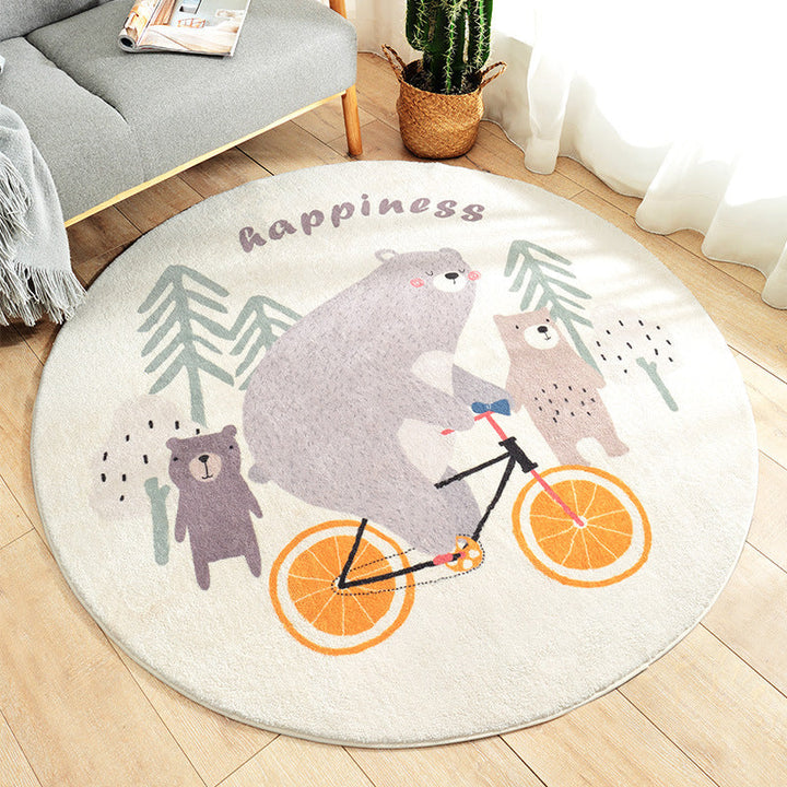 BowLift | Multicolored Kids Carpet Novelty Cartoon Animal Pattern Rug Polyester Non-Slip Back Machine Washable Rug