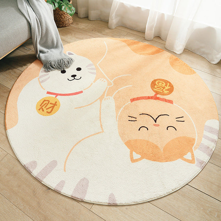 BowLift | Multicolored Kids Carpet Novelty Cartoon Animal Pattern Rug Polyester Non-Slip Back Machine Washable Rug