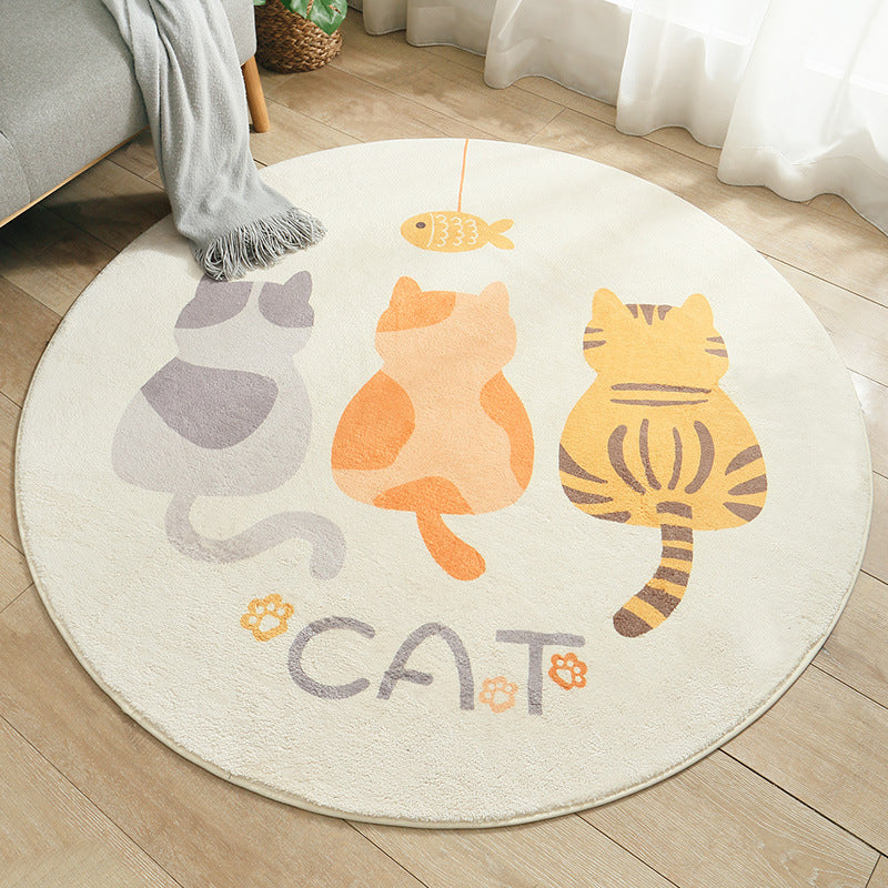 BowLift | Multicolored Kids Carpet Novelty Cartoon Animal Pattern Rug Polyester Non-Slip Back Machine Washable Rug