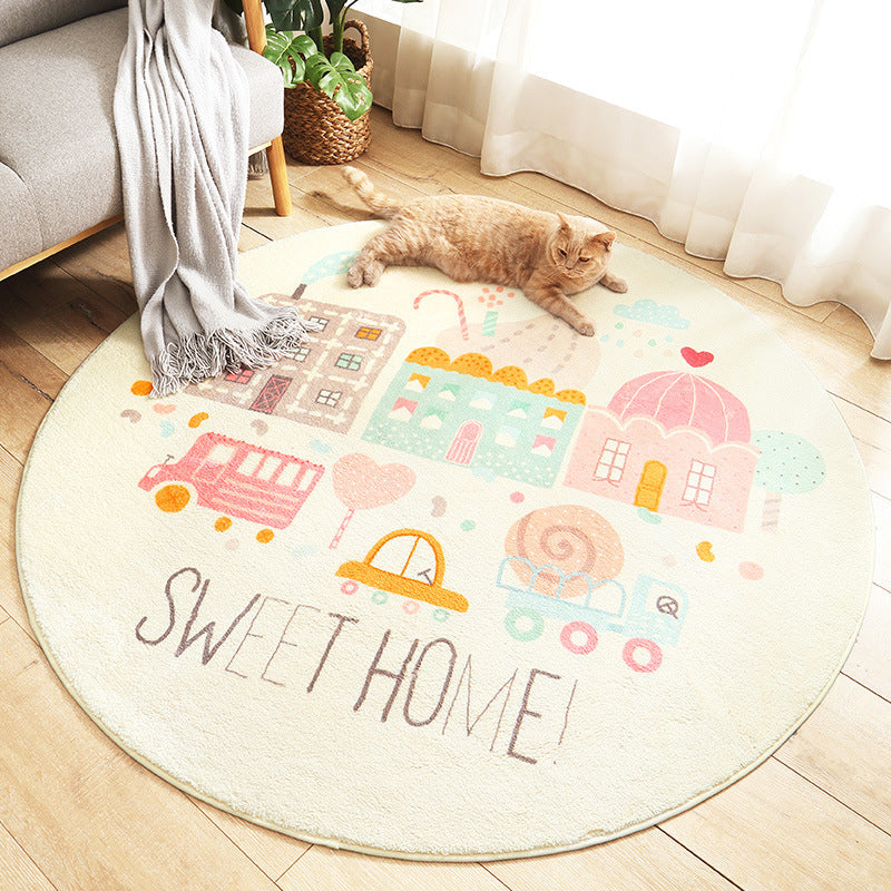 BowLift | Multicolored Kids Carpet Novelty Cartoon Animal Pattern Rug Polyester Non-Slip Back Machine Washable Rug