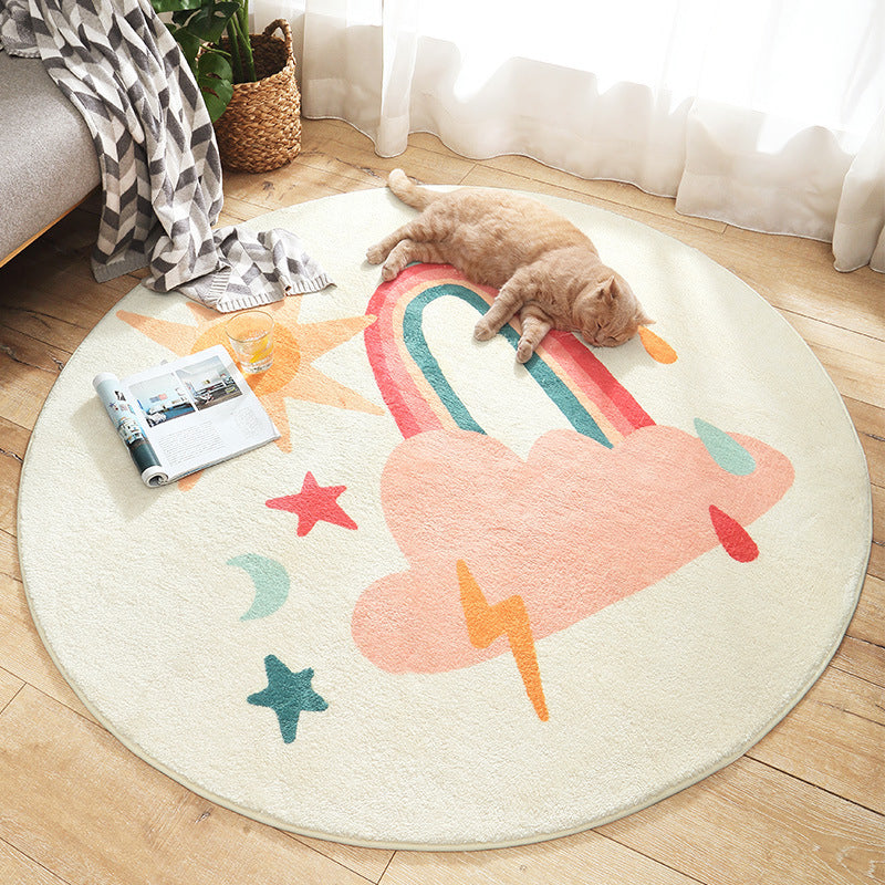 BowLift | Multicolored Kids Carpet Novelty Cartoon Animal Pattern Rug Polyester Non-Slip Back Machine Washable Rug