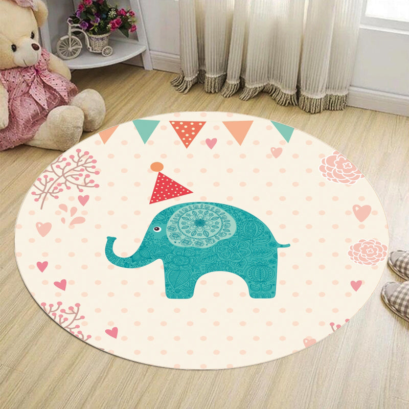 BowLift | Abstract Bedroom Rug Multicolor Cartoon Animal Print Indoor Rug Polypropylene Non-Slip Pet-Friendly Rug
