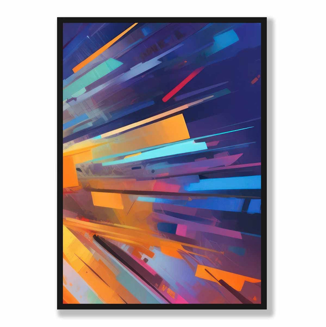 Abstract Shapes Art Print Blue Orange and Red No. 4 | Bowlift