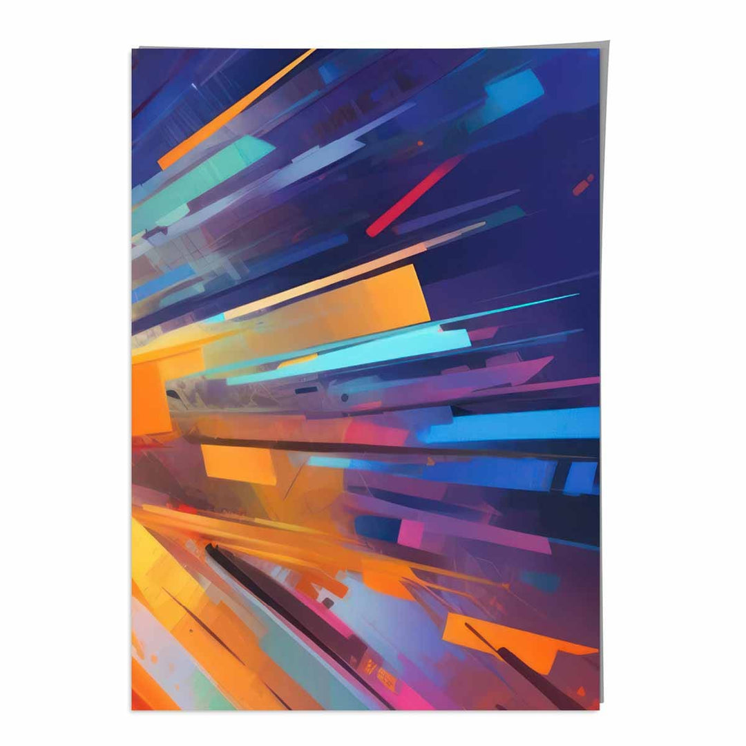 Abstract Shapes Art Print Blue Orange and Red No. 4 | Bowlift