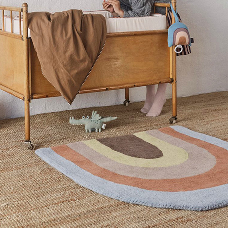 BowLift | Irregular Shape Animal Pattern Carpet Multicolored Relaxing Carpet Cotton Blend Non-Slip Washable Carpet for the Nursery