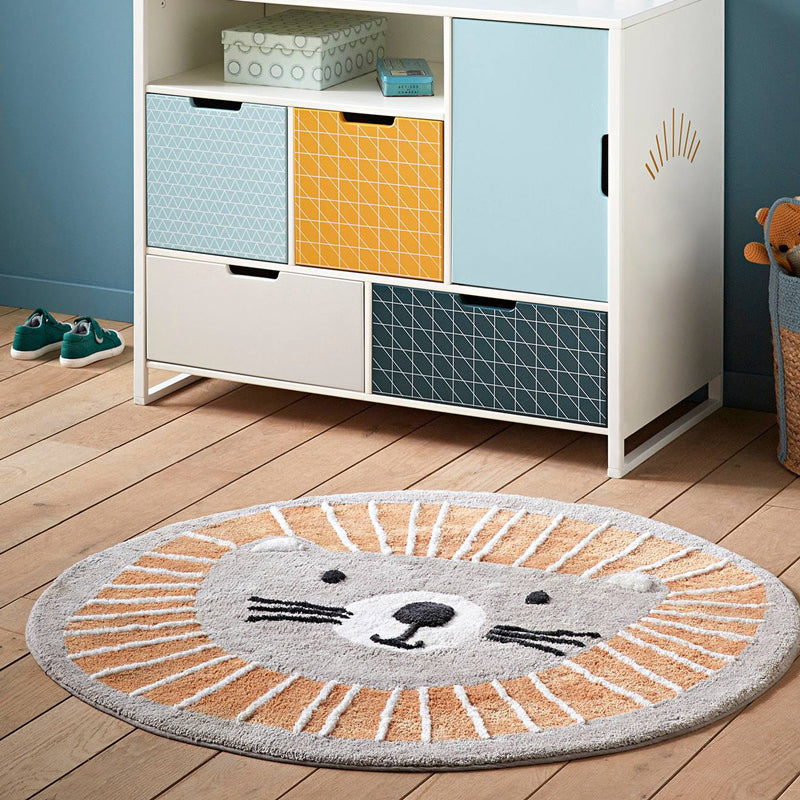 BowLift | Irregular Shape Animal Pattern Carpet Multicolored Relaxing Carpet Cotton Blend Non-Slip Washable Carpet for the Nursery