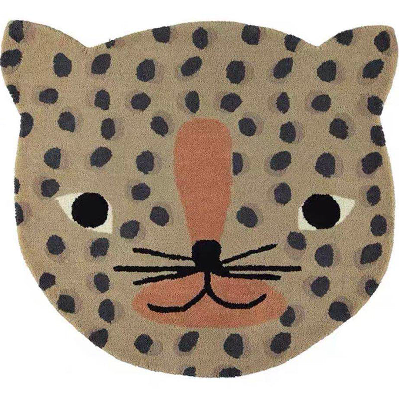 BowLift | Multicolored animal print rug made of cotton blend, adorable rug for the area, pet-friendly, easy-care rug for the bedroom