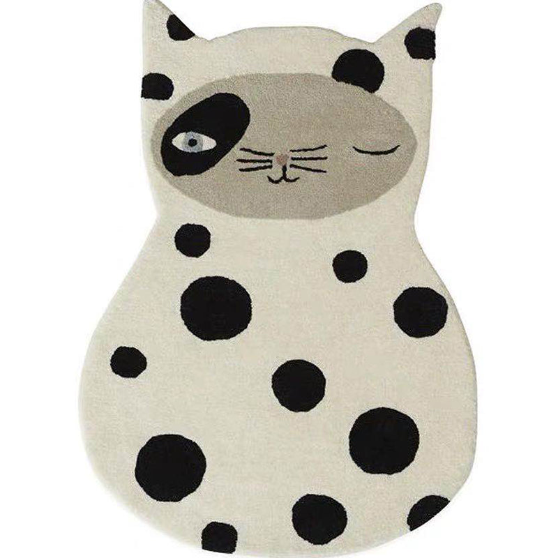 BowLift | Multicolored animal print rug made of cotton blend, adorable rug for the area, pet-friendly, easy-care rug for the bedroom