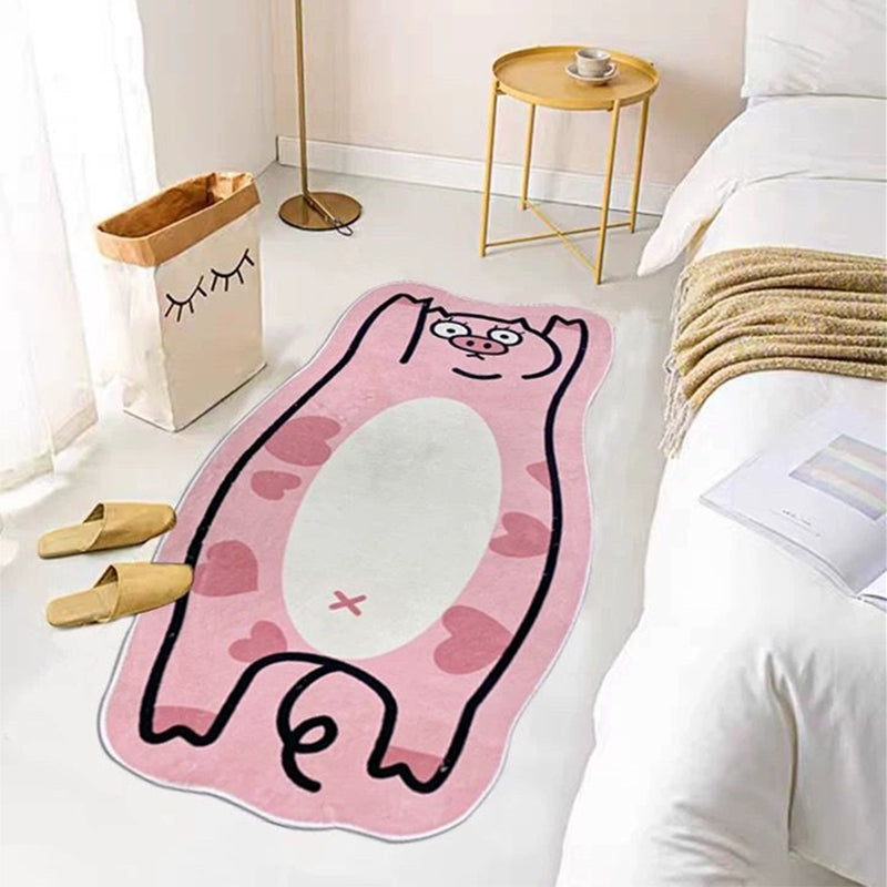 BowLift | Multicolored Cartoon Cat Carpet Cotton Blend Trend Carpet Washable Pet-Friendly Carpet for the Children's Room