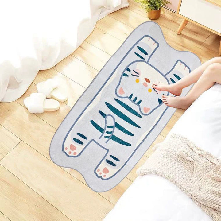 BowLift | Multicolored Cartoon Cat Carpet Cotton Blend Trend Carpet Washable Pet-Friendly Carpet for the Children's Room