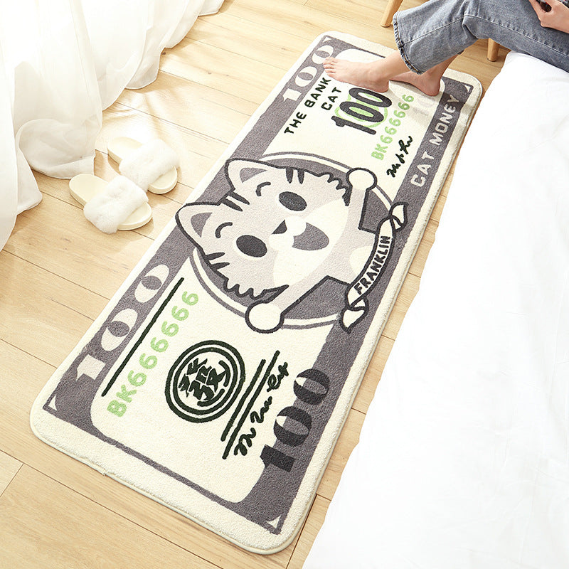 BowLift | Casual Living Room Rug Multicolored Cartoon Plant Pattern Rug Synthetic Pet-Friendly Non-Slip Rug