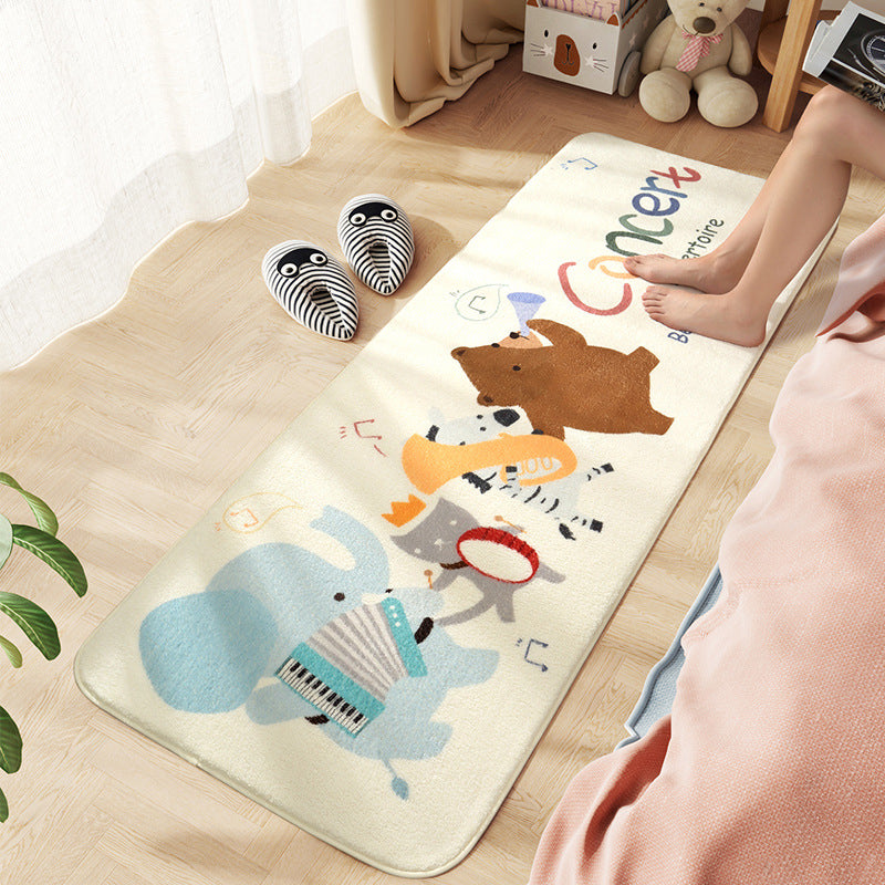 BowLift | Comfort Children's Room Carpet Multicolored Cartoon Animal Area Rug Synthetic Easy Care Pet-Friendly Rug