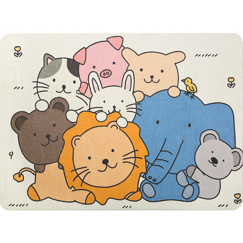 BowLift | Multicolored Bedroom Rug Relaxing Animal Pattern Rug Synthetic Stain Resistant Non-Slip Indoor Rug