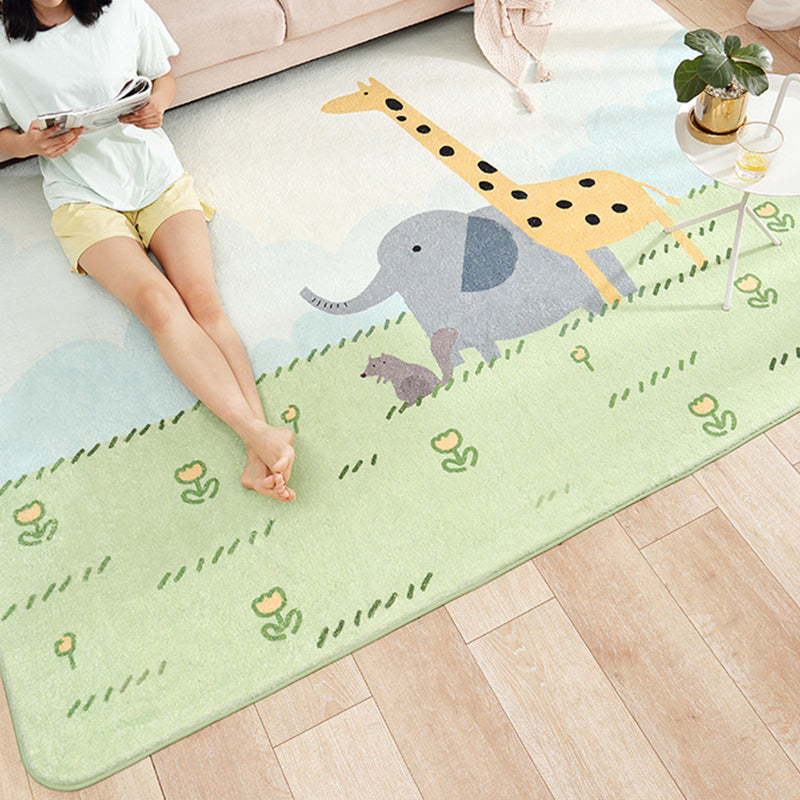 BowLift | Multicolored Bedroom Rug Relaxing Animal Pattern Rug Synthetic Stain Resistant Non-Slip Indoor Rug
