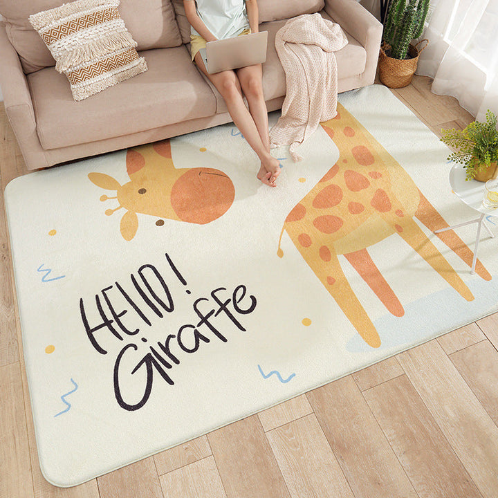 BowLift | Multicolored Bedroom Rug Relaxing Animal Pattern Rug Synthetic Stain Resistant Non-Slip Indoor Rug
