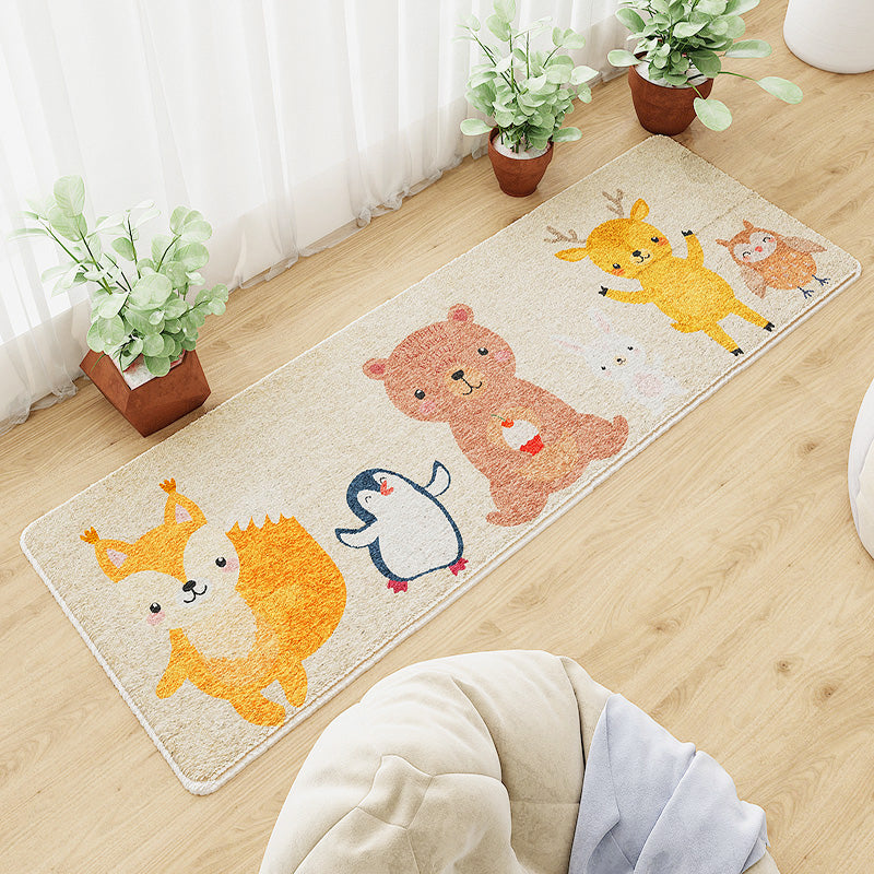 BowLift | Beautiful Relaxation Carpet Multicolored Cartoon Animal Print Carpet Pet Friendly Easy Care Area Rug for the Children's Room
