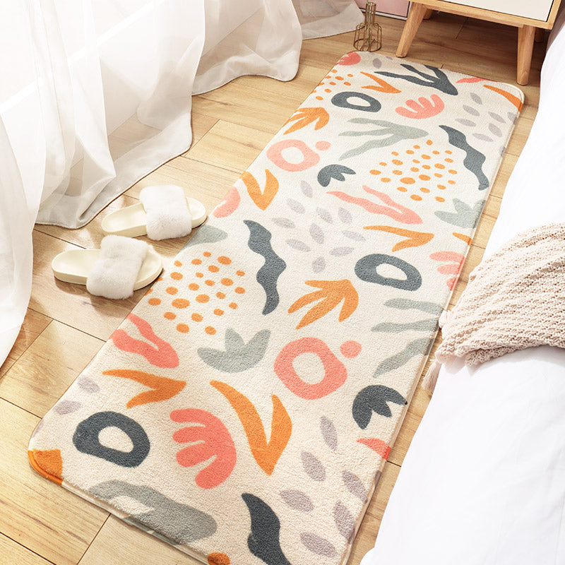 BowLift | Creative Cartoon Plant Pattern Carpet Multicolored Polyester Carpet Non-slip Backing Pet-friendly Carpet for Children's Room