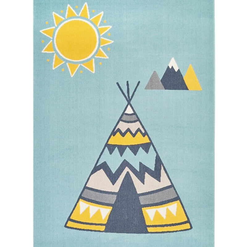 BowLift | Simple Children's Room Carpet Multicolored Cartoon Animal Area Rug Cotton Blend Pet Friendly Washable Rug