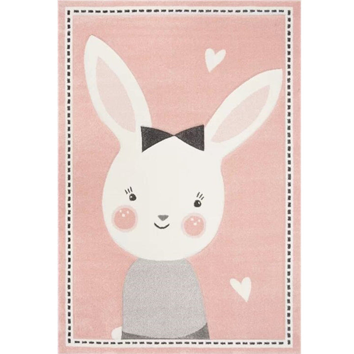 BowLift | Simple Children's Room Carpet Multicolored Cartoon Animal Area Rug Cotton Blend Pet Friendly Washable Rug