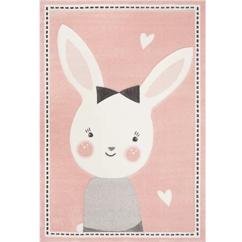 BowLift | Simple Children's Room Carpet Multicolored Cartoon Animal Area Rug Cotton Blend Pet Friendly Washable Rug